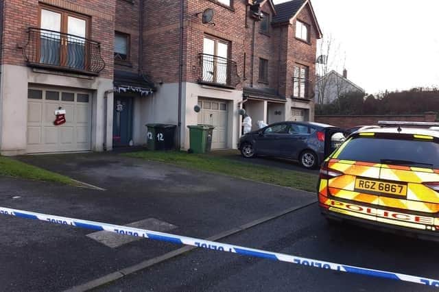 Forensic officers at the scene of Natalie McNally's murder in Silverwood Green, Lurgan.