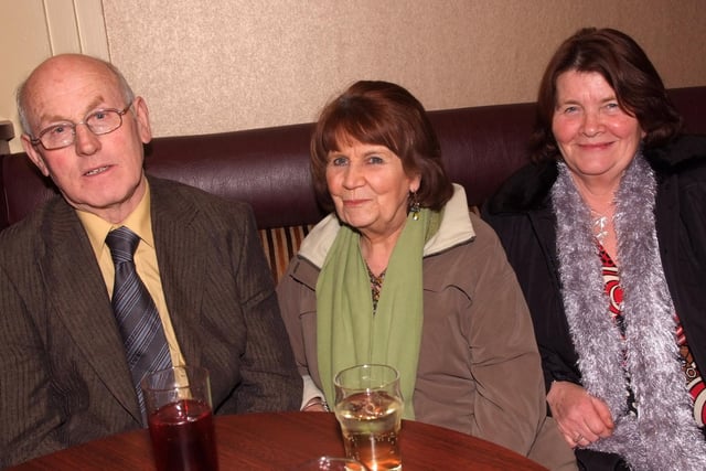 Enjoying the Pancake Tuesday charity event in 2008, organised by Seamus McNally, in aid of Cookstown MS Help and Support Group and held in the Greenvale Hotel.