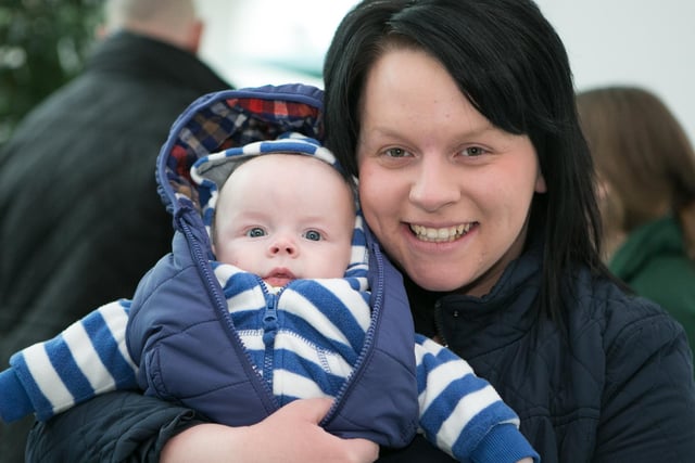 Leo Smallwood pictured with Laura Haighton at the Easter Eggstravaganza. INCT 14-448-RM
