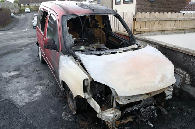 Police enquiries are continuing into the incident which destroyed three vehicles. Pics: Press Eye