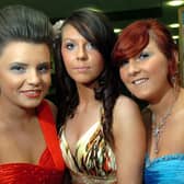 Claire Hyndman, Charlene Kenning and Natasha Ferguson looking their best at the Sperrin College formal in 2010.