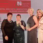 Professor Rita Devlin, Executive Director, RCN Northern Ireland, Iona McCormack and Roisin Hill, winners of the Digital and Data Innovation in Nursing Award and Claire Buchner, Digital Health and Care Northern Ireland (DHCNI).