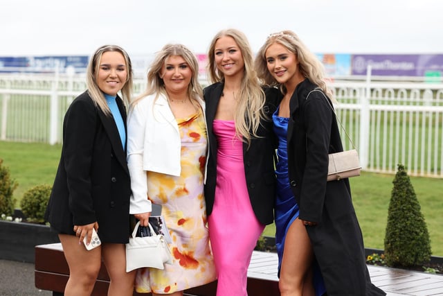 Sophie Twinem, Caoimhe O’Dowd, Molly Burns and Charis Keenan at the St Patrick's Day races.
