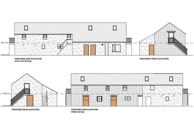 Plans to convert the barn to two holiday units were recently received by Council. Credit Planning statement