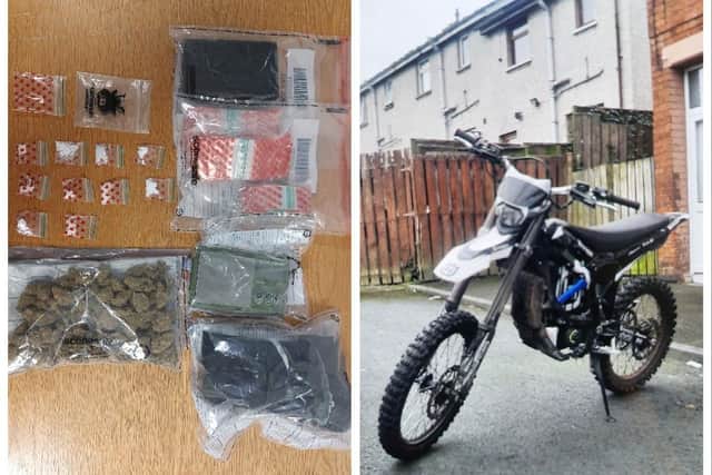 Some of the items seized by police in Lurgan. Picture: PSNI