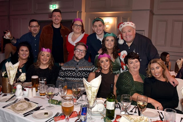 Staff of NIE Networks, Portadown who partied at the Seagoe Hotel on Saturday, December 16. PT51-282.
