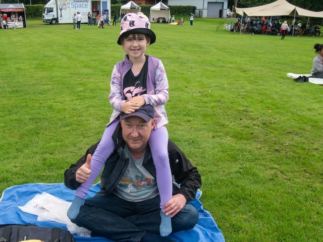 Having fun at the Culture In The Park event are Kamil Kucharski and daughter Urzula (7).