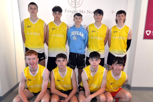 The Lurgan Lakers 1 who took part in the charity basketball tournament at South Lake Leisure Centre in memory of little Darcy McKenna and to raise funds for the Little Forget Me Nots Trust. LM42-213.