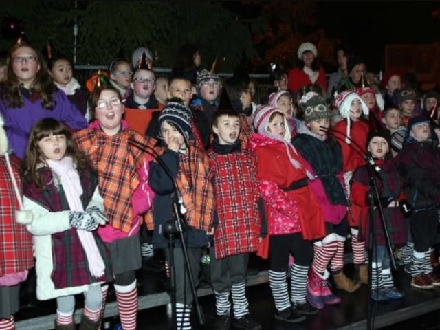 Pupils from schools across Ballyclare joined to sing carols at the town's Christmas switch on event in 2013.