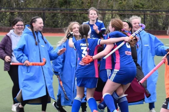 Girls at Portadown Ladies Hockey Club U14s are delighted with yet another win.
