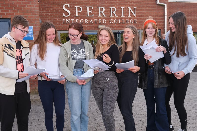 Top GCSE achievers at Sperrin Integrated College, Magherafelt.