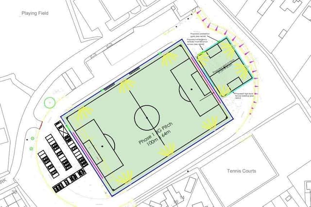 The approved 3G pitch and adjacent MUGA facility at Brownstown Park, Craigavon. Credit: ABC planning portal