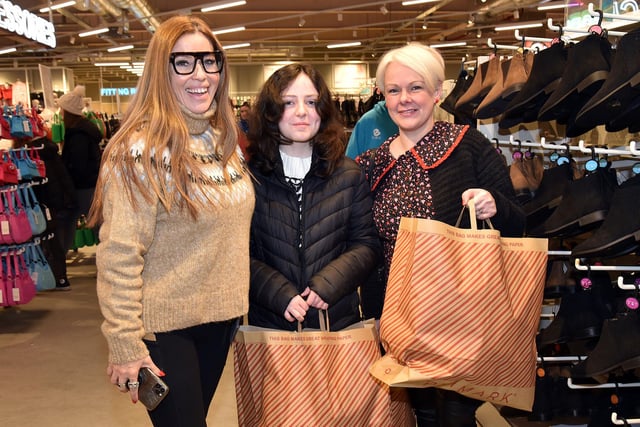 Pictured at the opening of Primark on Friday are from left, Cathy Martin, Olivia Crummey and Claire Crummey. PT50-223.