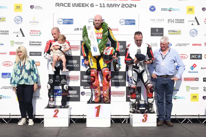 Peter Hickman wins the second Supertwin race with Richard Cooper second and Jeremy McWilliams third.