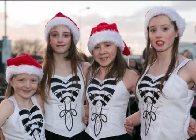 Shannon Taggart, Amy Foster, Toni Cooke and Megan North performed with Erinmorne Dance Academy at the Glengormley Christmas switch on event in 2014.