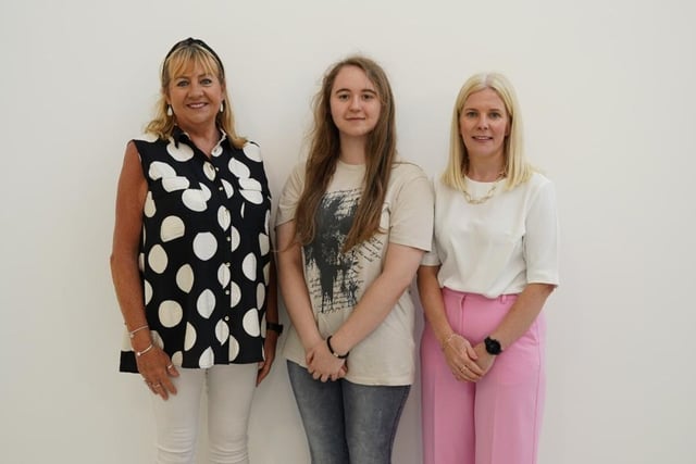 One of Lismore College's GCSE high achievers at GCSE level Kornelia Rajca (4A*, 5A, 1B) pictured with Mrs McConnell (Head of Year) and Mrs Reynolds (Key Stage 4 Leader)