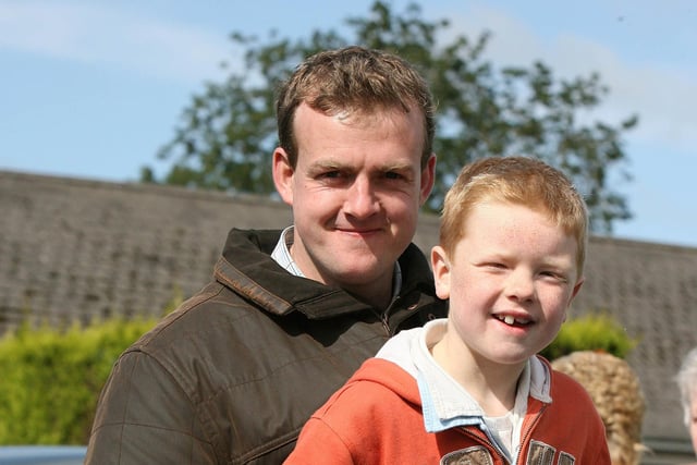 ME AND DAD...Alan Farlow and his son Jonathan pictured during the Garvagh Clydesdale and Vintage Show in 2008
