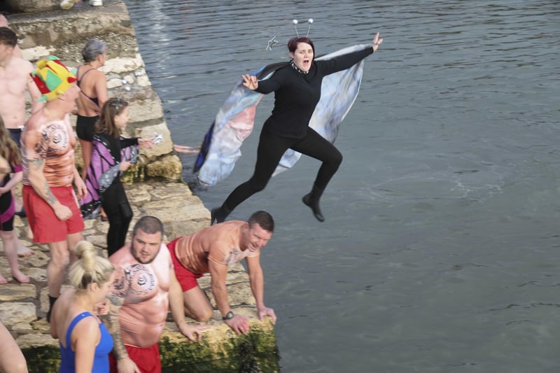 Joining in the fun of the Carnlough swim.
