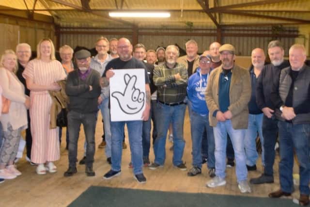 Some of the visitors to Banbridge Men’s Shed at the new premises.