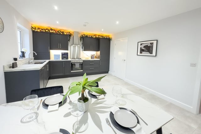 The well equipped and beautifully laid out kitchen at Drumnagoon, Craigavon - a 3 bedroom house which is a Christmas prize via Tommy French Competitions. This life-changing prize comes with £20k in cash. An alternative prize of £250k in cash is also available.