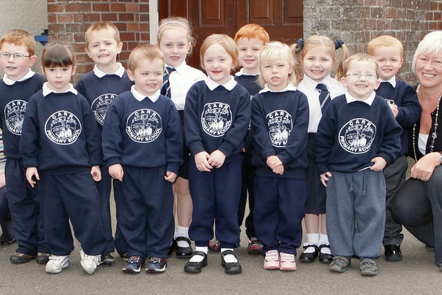 The P1 class at Carr Primary School, Carryduff in 2009