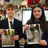 Talented artists Libby Woods, Oliver Rush and Cara Nelson. Picture: Larne Grammar School