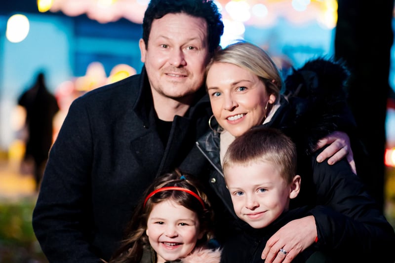 The Kelly Family enjoy the lights at Lilian Bland Park.