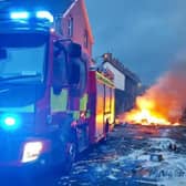 The scene in Ballymena town centre on Monday night. Photo: Pacemaker