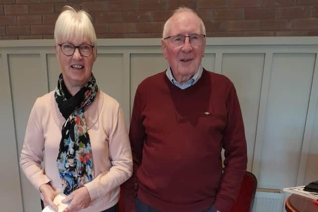 President Val Williamson with Bertie Foley at the recent meeting.