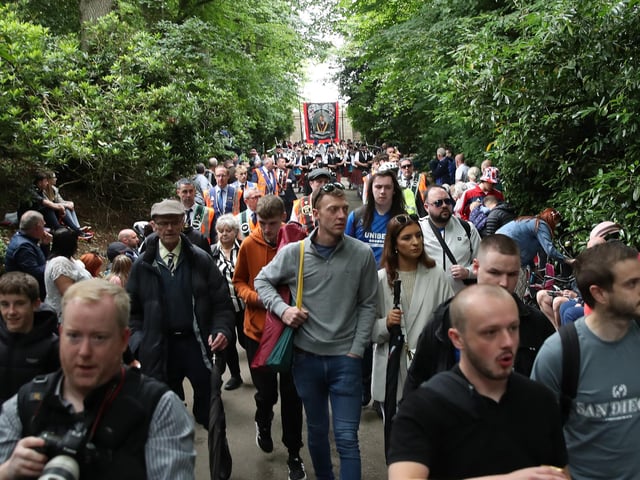 Tens of thousands of visitors converged on Scarva on Saturday for the traditional celebrations.