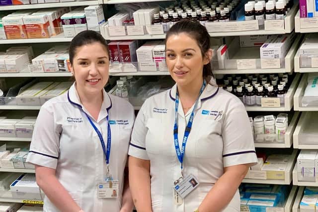 Pharmacy Technicians Emma Young and Gemma Herron. Pic credit: SEHSCT