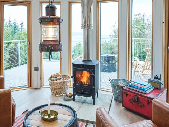 A log burner will keep things cosy, no matter what the Scottish weather throws at you.