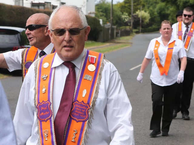 Brethren and visiting brethren on parade during the Ballyrashane LOL 431 parade to their church service in Ballyrashane  Presbyterian Church last Sunday
