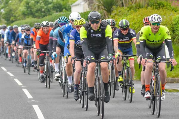 Cyclists taking part in the Roddensvale Hilly 100, which raised hundreds of pounds for the school.  Pics by Bill Guiller