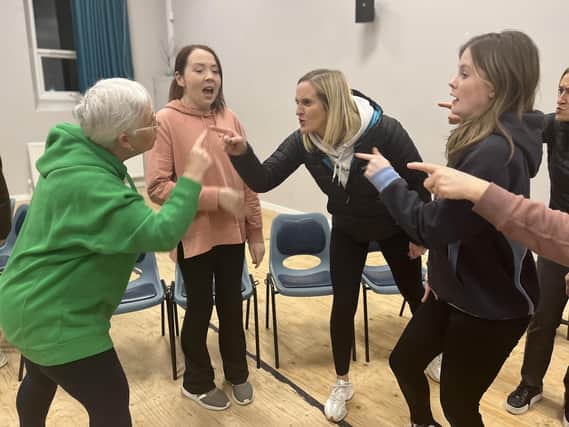 Pictured in rehearsals for Ballywillan Drama Group's production of Fiddler on the Roof are some of the female ensemble.
