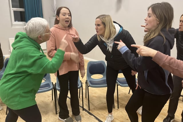 Pictured in rehearsals for Ballywillan Drama Group's production of Fiddler on the Roof are some of the female ensemble.