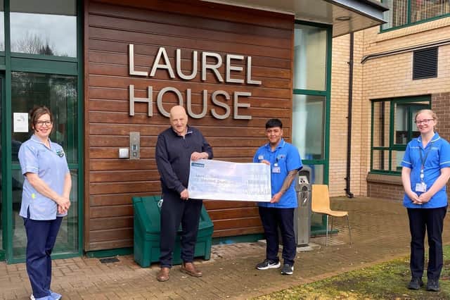 The Ollardale Society donated £1,000 to Laurel House Cancer Unit at Antrim Area Hospital.