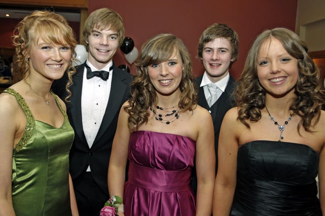 Dalriada School held their annual Formal at the Royal Court back in 2008. And pictured smiling for our cameraman were from left, Rosalyn Surgenor, Kyle McAuley, Claire McLaughlin, Darren Auld and Shauna Platt.