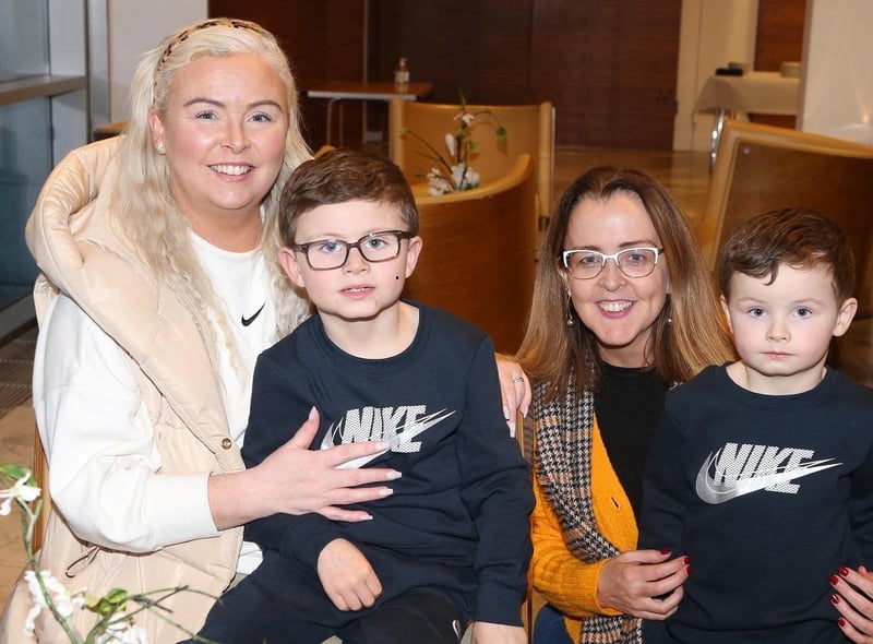 Maighread Watson with her family and Councillor Cara McShane at the Irish Language Week celebration in Cloonavin.
