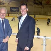 Councillor Thomas Beckett (left) with David Burns, chief executive of Lisburn & Castlereagh City Council, at Dundonald International Ice Bowl. Photo by: MCAULEY_MULTIMEDIA