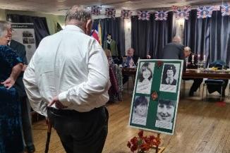 Paying homage to the Greenfinch Roll of Honour is Past Chairman of the Larne Branch UDR CGC Association, Desmond Campbell. Picture: Larne UDR Association