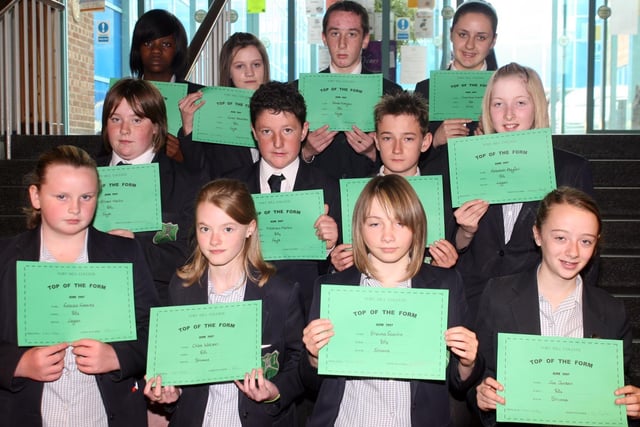 Years 8 and 9 Top of the Form Winners at Fort Hill College in 2007