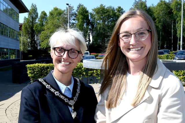 Deputy Mayor of Causeway Coast and Glens, Councillor Tanya Stirling, has hosted a reception to celebrate sporting success of Northern Ireland women’s footballer Lauren Wade. CREDIT CCGBC