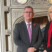 DUP MP and party leader Jeffrey Donaldson with Upper Bann MP Carla Lockhart.