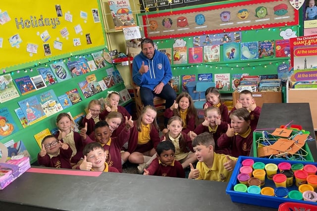 Management staff from Coleraine FC were delighted to spend several hours at Millburn Primary School