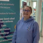 Charity leader Emma Davis is encouraging local people to make use of the School Uniform Bank at Trinity Methodist Church. Pic credit: SUB