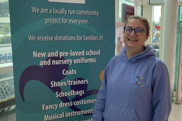 Charity leader Emma Davis is encouraging local people to make use of the School Uniform Bank at Trinity Methodist Church. Pic credit: SUB