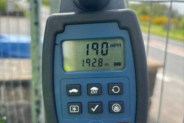 The speed was detected on the Coleraine Road in Portrush and used by PSNI to warn everyday bikers to leave the high speeds to the professional riders. Credit PSNI