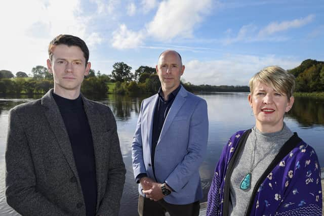 Pictured (L-R) are REAP funding recipients Dafydd Hall Williams, Ulster Touring Opera, David Robertson, Fermanagh Choral Society and Bryony May, Fermanagh and Omagh District Council, who will use the funding to deliver a collaborative music project that uses the power of opera and choral singing to enhance the wellbeing of younger and older people in rural Fermanagh.