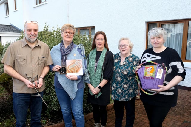 Ian Moran, Maureen McGhee, Catrina McNeill, Breige Stanley and Deb Biddleston pictured with Catrina McNeill, Causeway Coast and Glens Borough Council’s Town and Village Management Officer (centre).